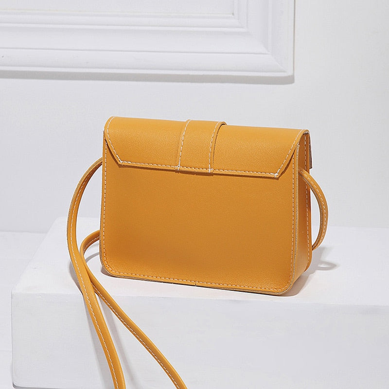 Fashion Small Crossbody Bags for Women Mini PU Leather Shoulder Messenger Bag for Girl Yellow Bolsas Ladies Phone Purse-AURA REGALIA 