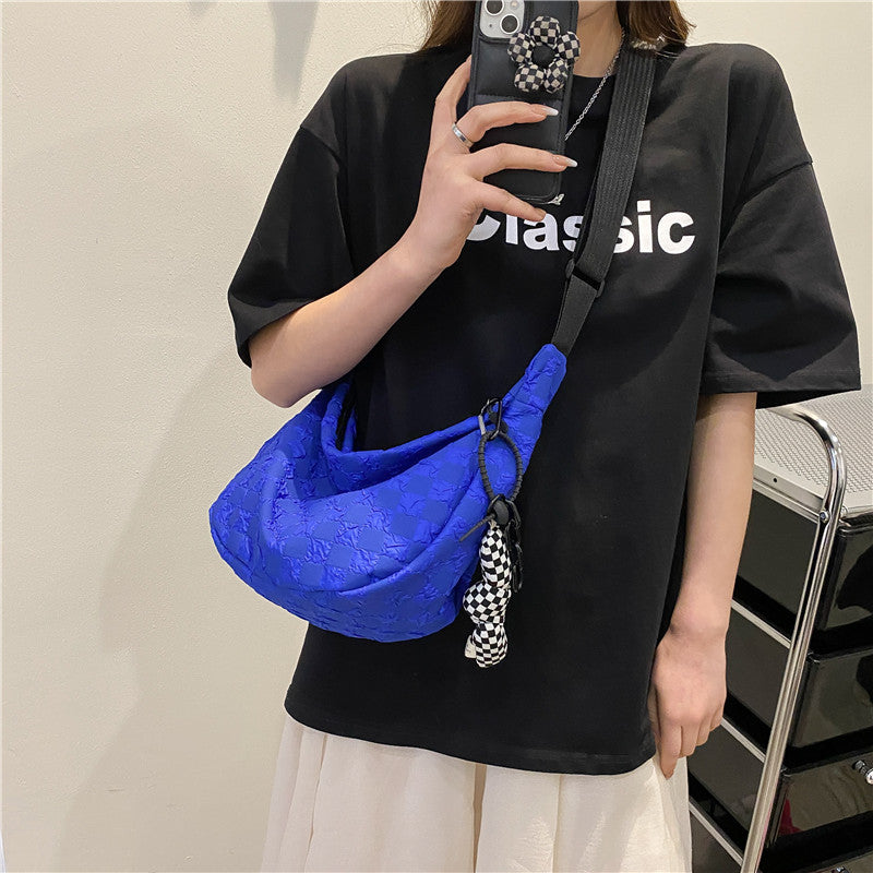 Texture Bag Women's Summer New Fashion Shoulder Bag Underarm Bag Girl Hand-Held Underarm Large Bag Messenger Bag-AURA REGALIA 