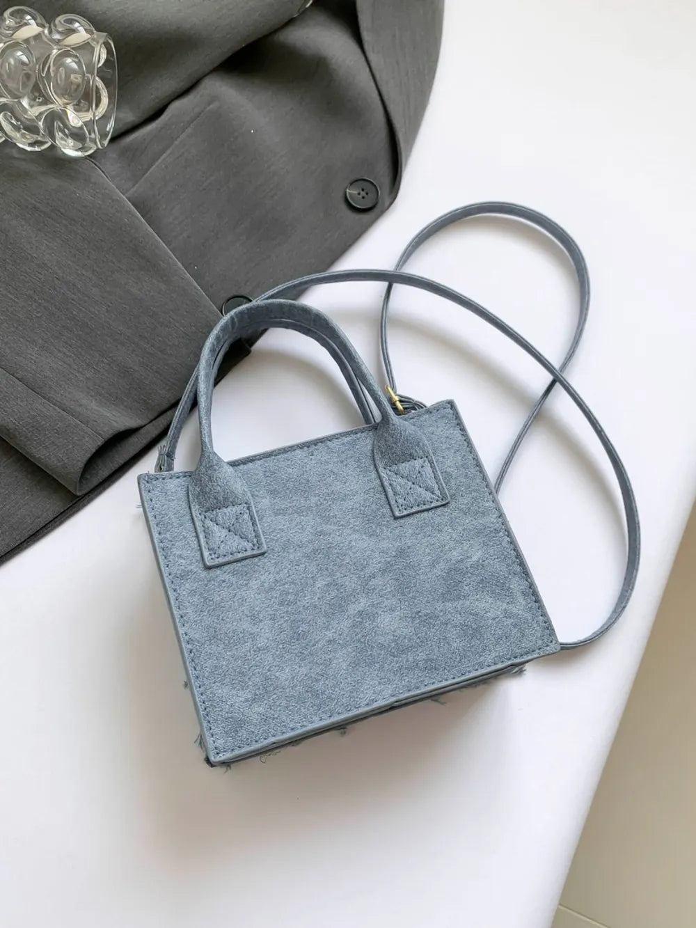 Raw Edge Plaid Shoulder Bag-AURA REGALIA 