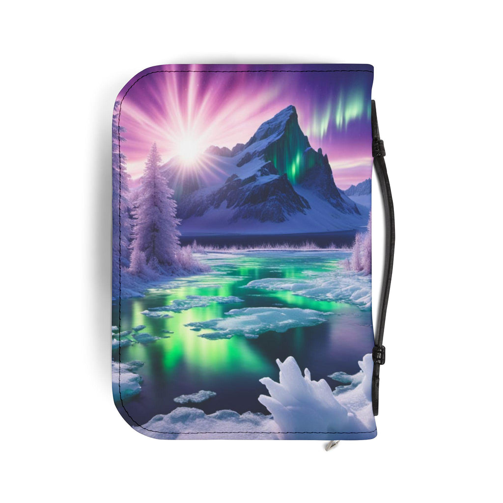 Aurora Mountain Landscape Bible Cover | Northern Lights Zippered Case