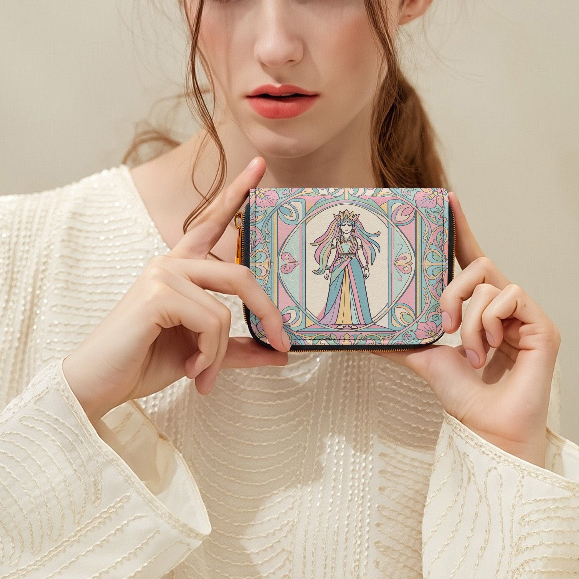 Queen Berenice Bifold Zipper Wallet | Aura Regalia-AURA REGALIA 