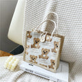 Japanese Cartoon Bear Tote Bag Cute And Lightweight Student Lunch Bag Large Capacity Storage Lunch Box Shoulder Bag