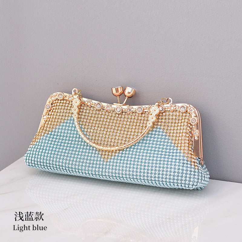 Water Diamond Dinner Bag Celebrity Handheld Bag Fashion Diagonal Straddle Bag New Versatile Evening Dress Bag Girl-AURA REGALIA 