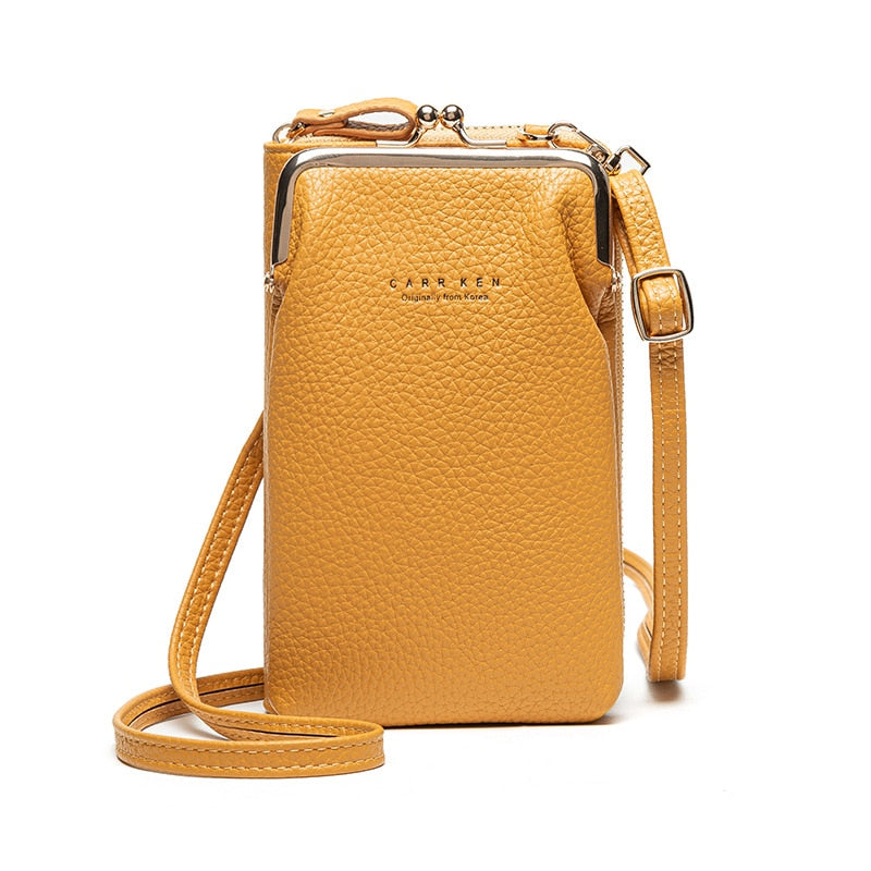 Fashion Small Crossbody Bags Women Mini PU Leather Shoulder Messenger Bag For Girls Yellow Bolsas Ladies Phone Purse Zipper Flap-AURA REGALIA 