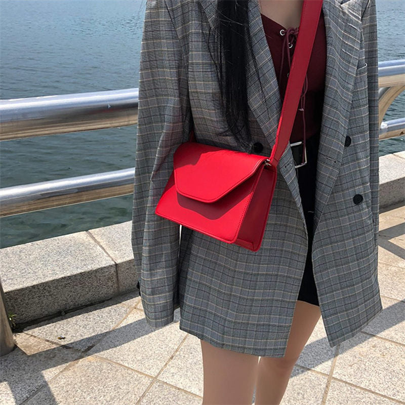 RanHuang New Arrive Women Pu Leather Shoulder Bags Girls Brief Flap Women's Casual Messenger Bags Crossbody Bags-AURA REGALIA 