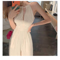 White Jumpsuit Women's Summer Thin Fashion Halter-AURA REGALIA 