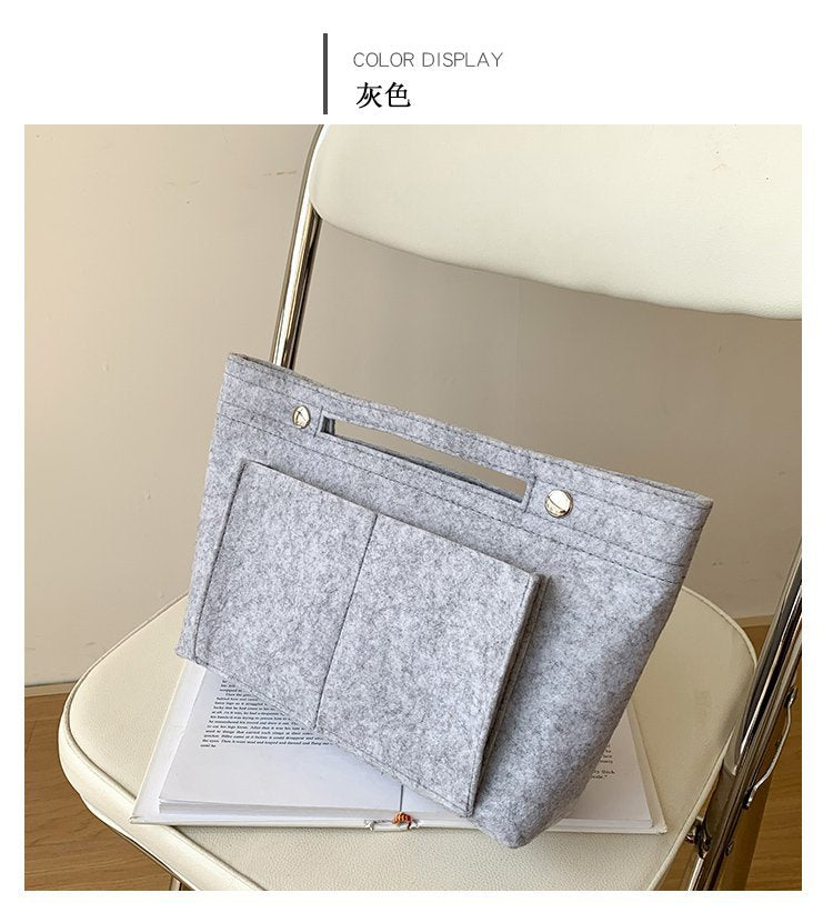 Large Capacity Hand Held Felt Women's Bag Hand Bag Lazy Cosmetic Bag Travel Storage Bag Girl Large Bag-AURA REGALIA 