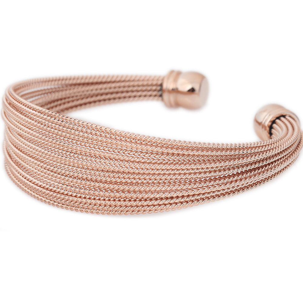 Stainless steel strand combination opening bracelet-AURA REGALIA 