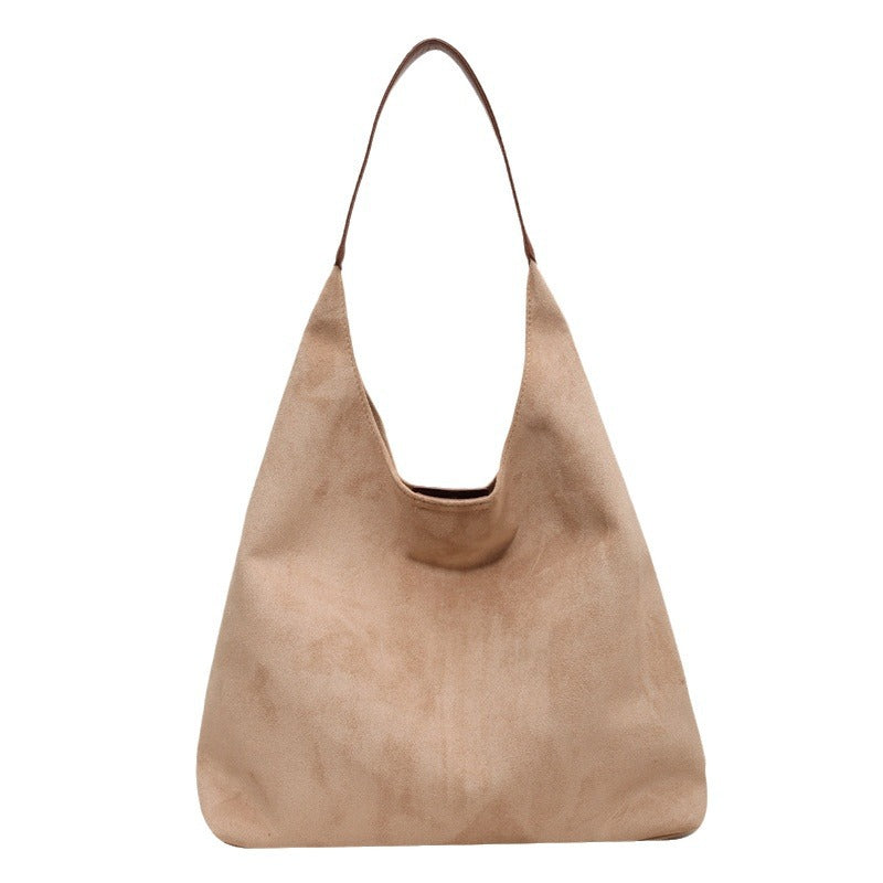 Bag for women large capacity simple tote bag retro and lazy suede big bun mother bag-AURA REGALIA 