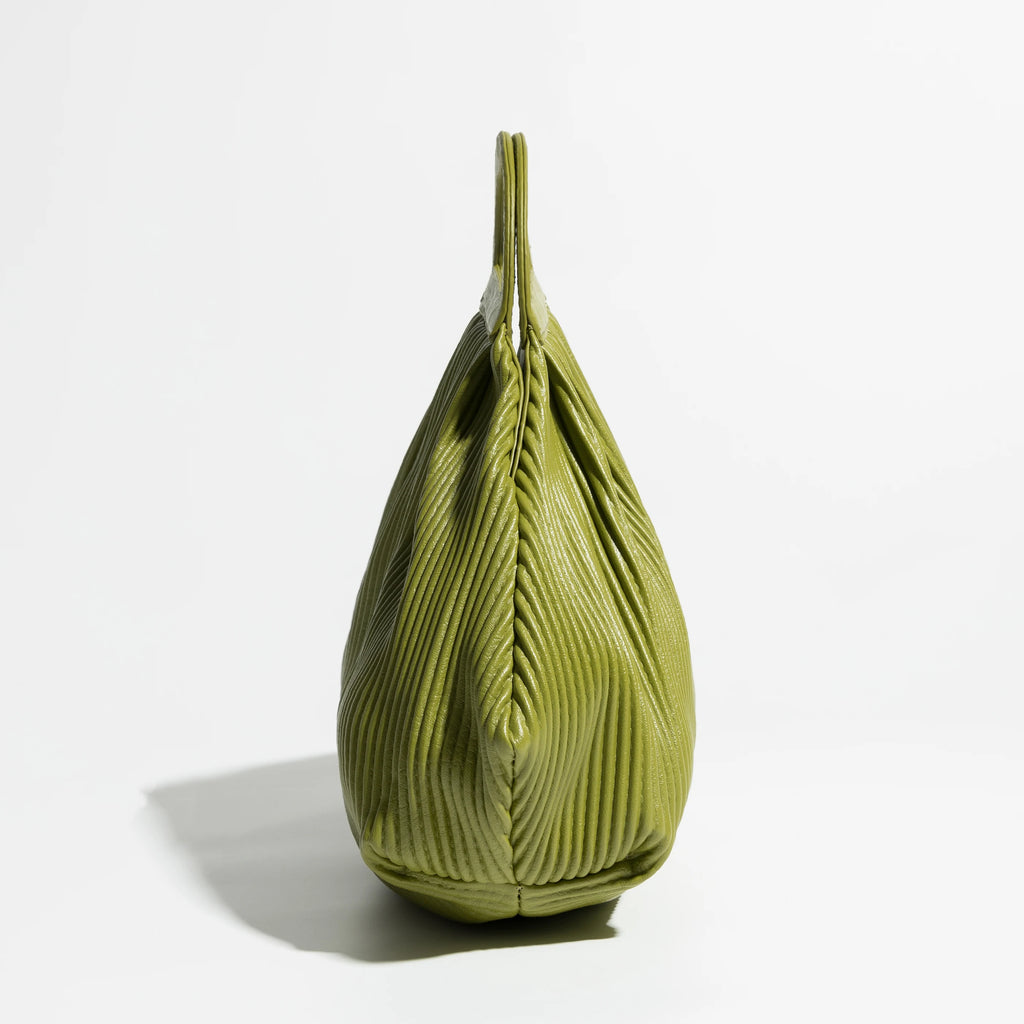 Pleated Dumpling Top Handle Purse