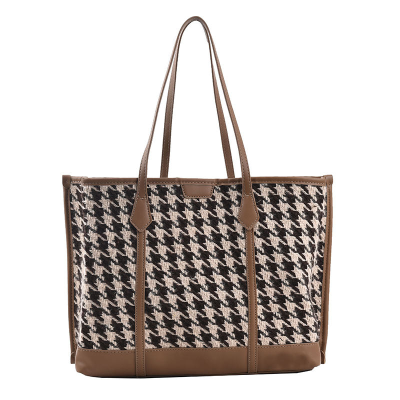 Tote Bag Women's New Large Capacity Casual Simple Handbag Woolen Texture Shoulder Bag-AURA REGALIA 