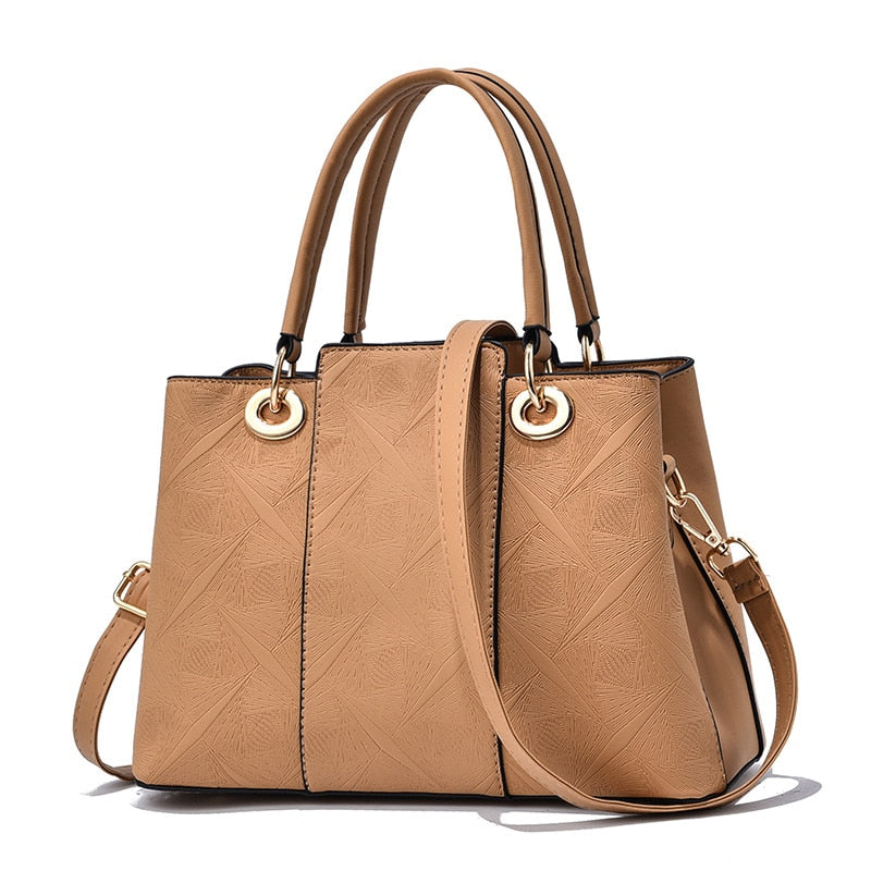 Newposs Women Bag Vintage Casual Tote Top-Handle Women Messenger Bags Shoulder student Handbag Purse Wallet Leather New