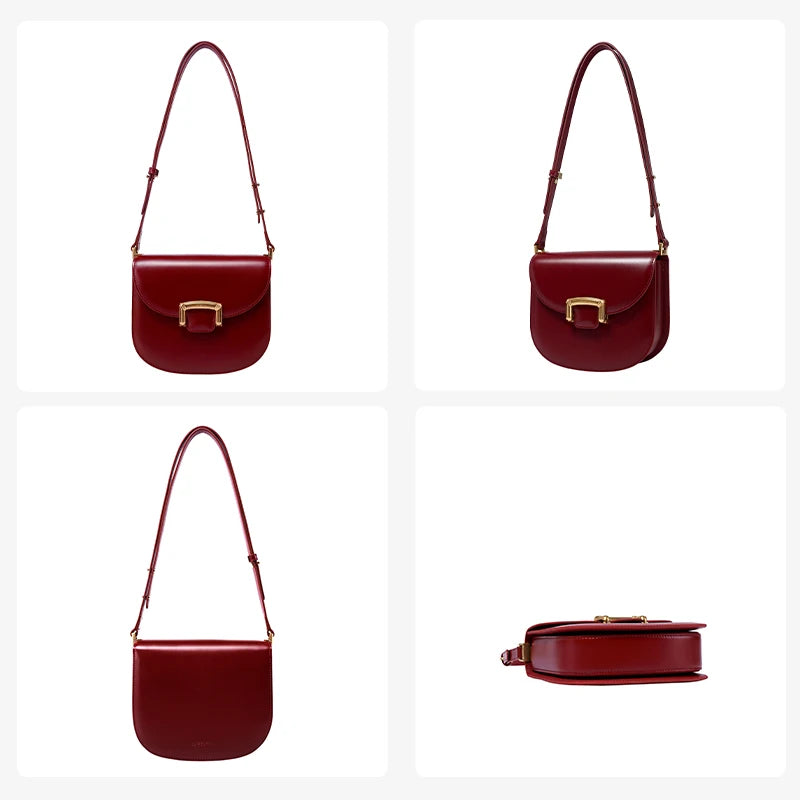 Original Women Bag  New Trendy High-end Wedding Bag Shoulder Bag Commuting Handbag Retro Style Saddle Bag-AURA REGALIA 