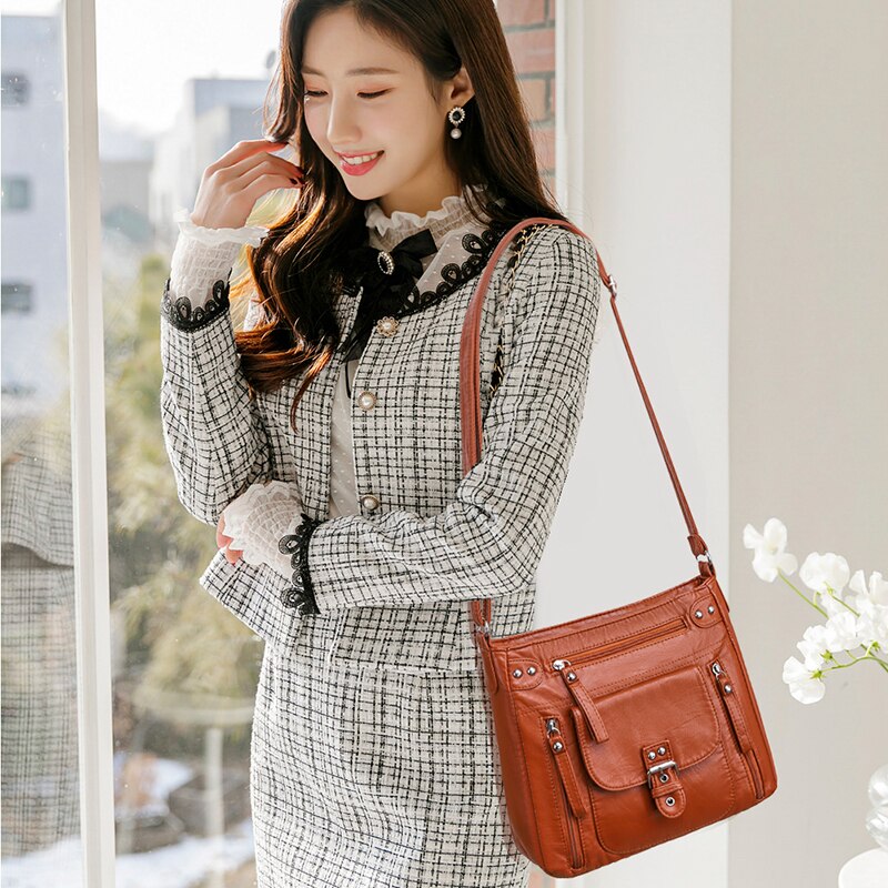 Designer Handbag Women Shoulder Bag Pu Leather Crossbody Messenger Bag High Quality Leather Tote Bag for Woman Casual Purses