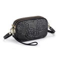 Trend Camellia Genuine Leather Messenger Bag Woman Crossbody Bag Cell Phone Bag Luxury Handbags Women Bags Designer Shoulder Bag-AURA REGALIA 