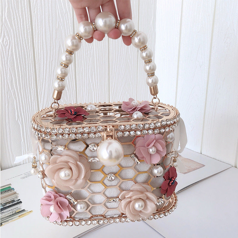 Pearl flower handbag-AURA REGALIA 
