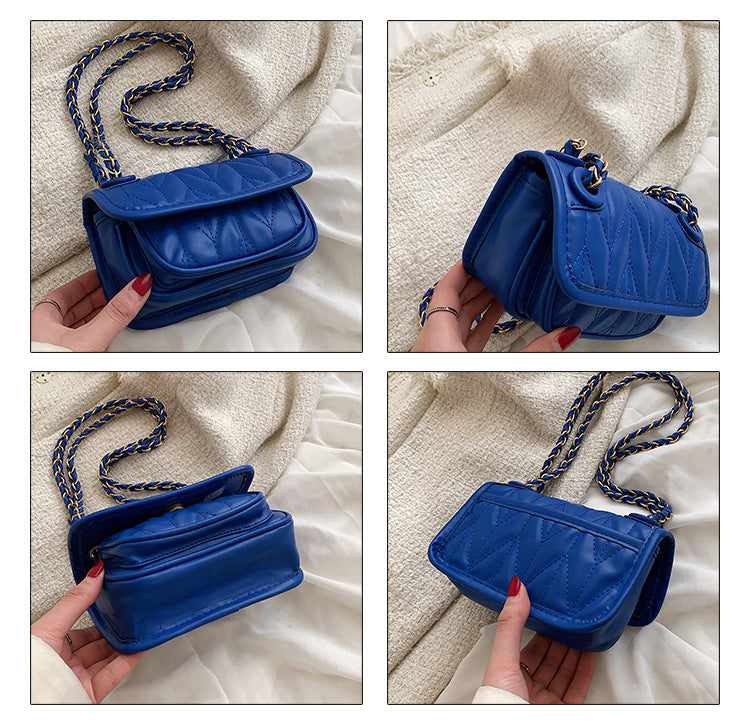 Fashion Chain Bag Women's Bag Small Fresh Rhombus Messenger Bag Mini Mobile Phone Lipstick Bag Trendy Bag-AURA REGALIA 