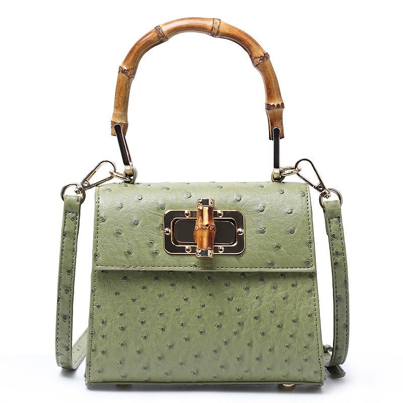 Buckle bag ostrich pattern single shoulder diagonal cross women's bag-AURA REGALIA 