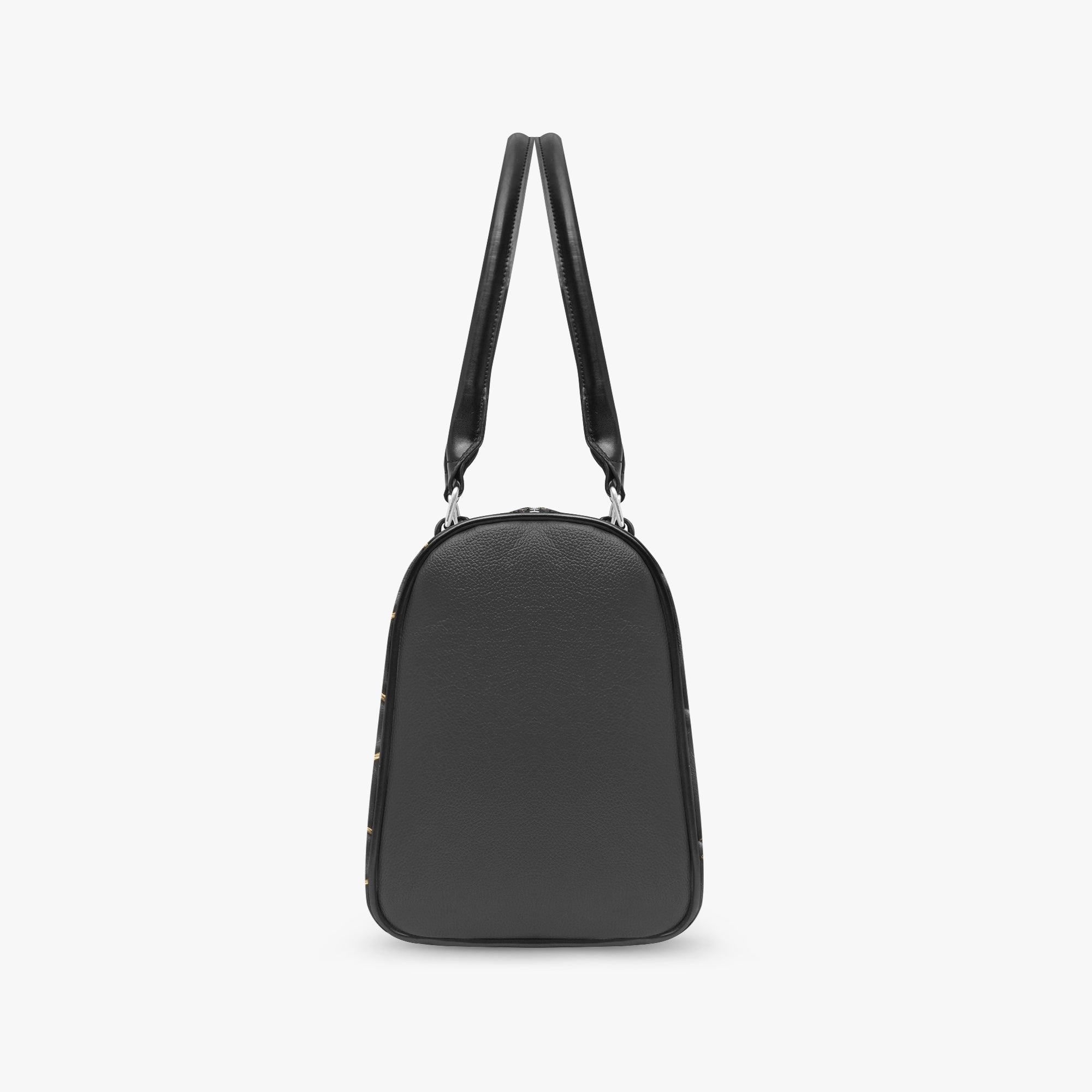 Noir Quilted Faux Leather Satchel – Art Deco-AURA REGALIA 