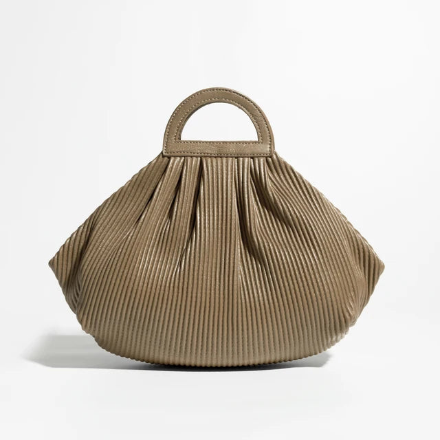 Pleated Dumpling Top Handle Purse