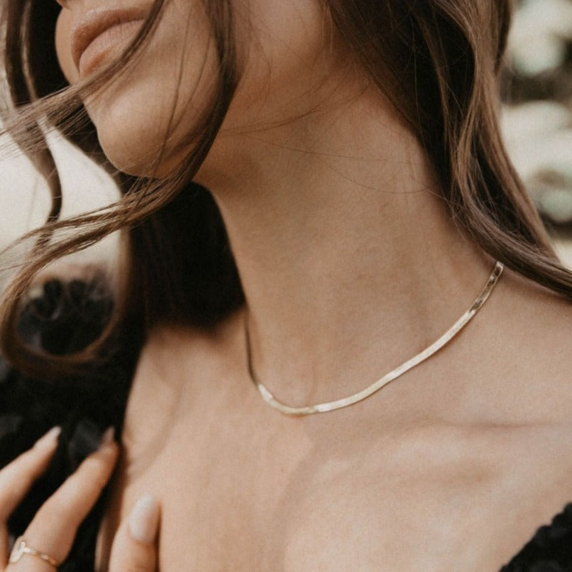 Jade Herringbone Necklace-AURA REGALIA 