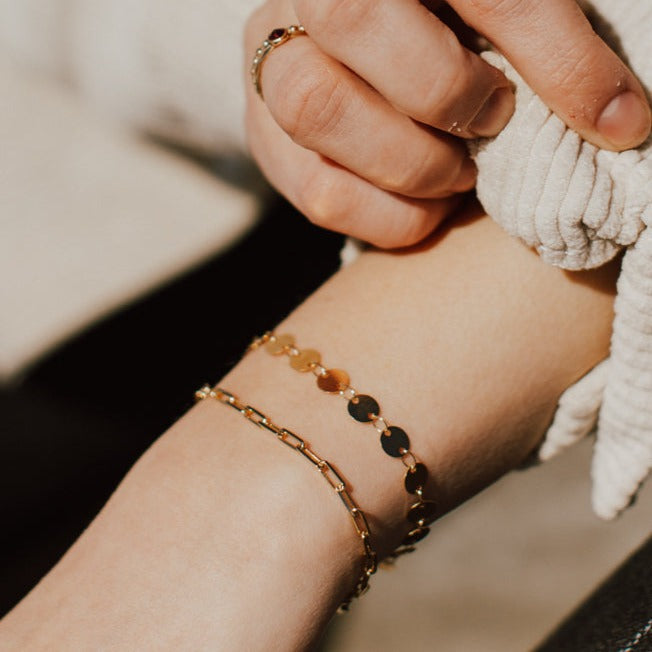 Chloe Gold Filled Coin Bracelet-AURA REGALIA 