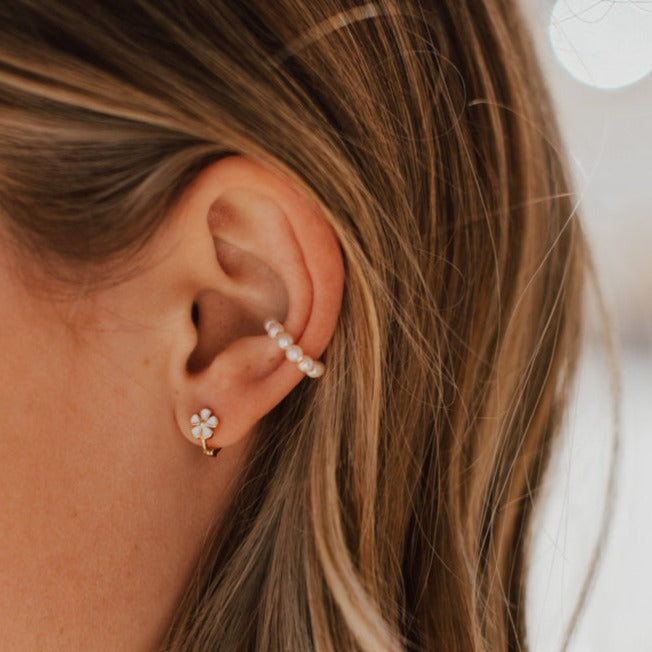 Princess Gold Filled Pearl Ear Cuff-AURA REGALIA 
