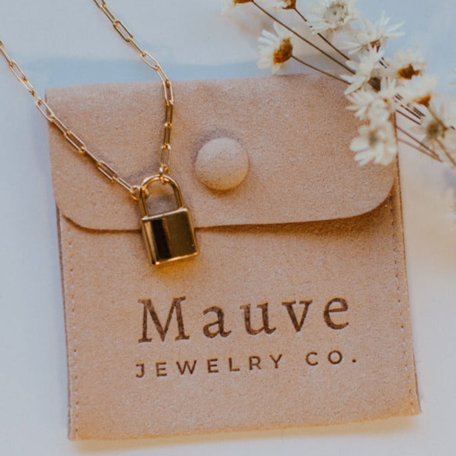 Newport Gold Filled Lock Necklace-AURA REGALIA 