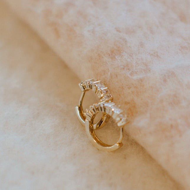 Charlotte Diamond Gold Filled Hoops-AURA REGALIA 