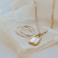 Newport Gold Filled Lock Necklace-AURA REGALIA 