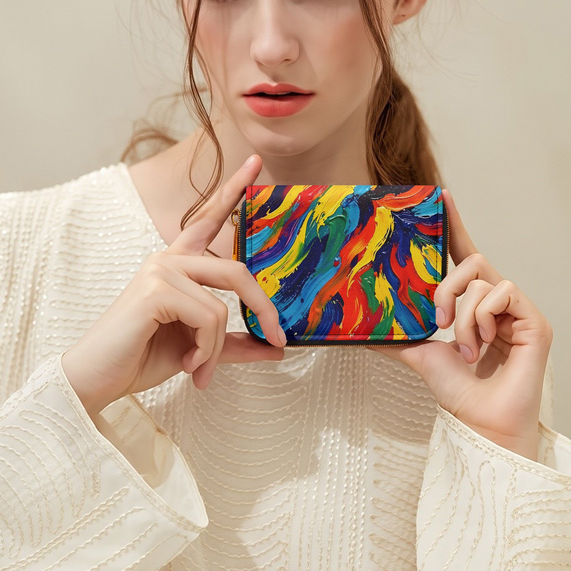 Bright Love Bifold Zipper Wallet | Aura Regalia-AURA REGALIA 