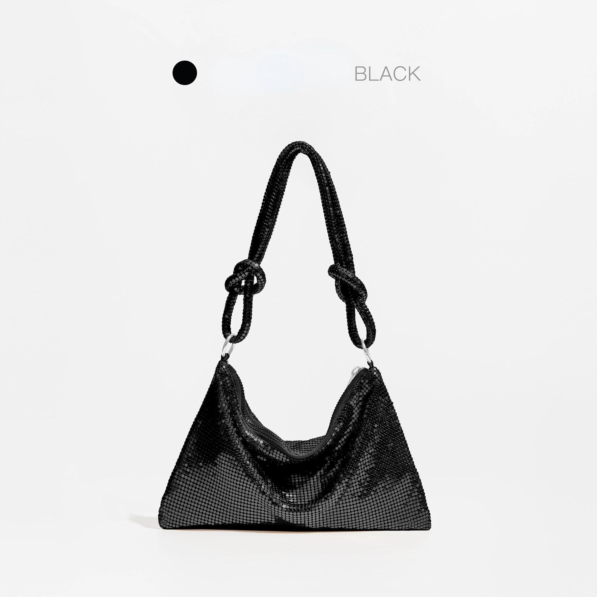 Fashion Metal Mesh Women Shoulder Bags Designer Silver Handbags Shinny Diamond Strip Evening Bag Glitter Tote Party Purse