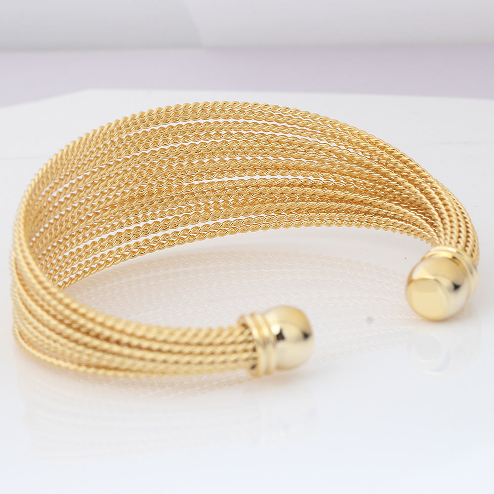 Stainless steel strand combination opening bracelet-AURA REGALIA 