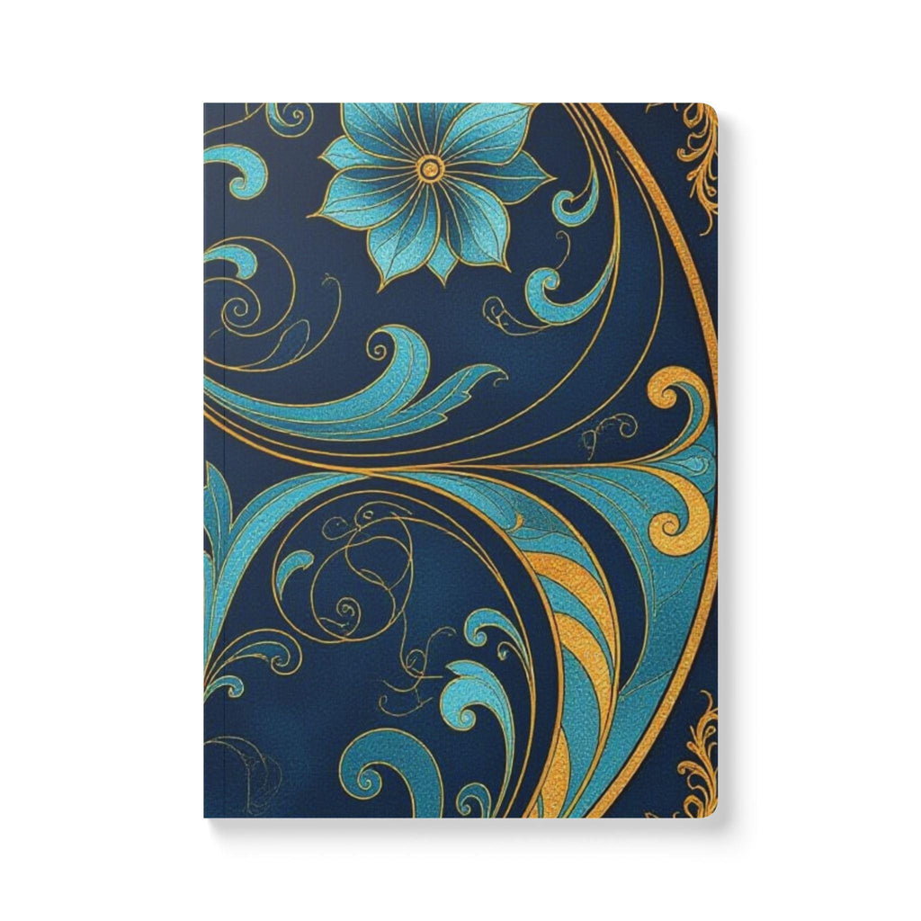 Teal Gold Floral Swirl Journal