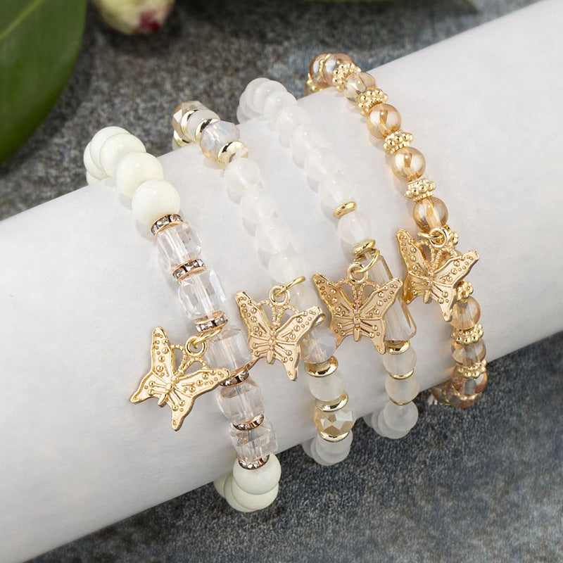 Design Sense Niche Twin Elastic Bohemian Butterfly Bracelet For Women-AURA REGALIA 
