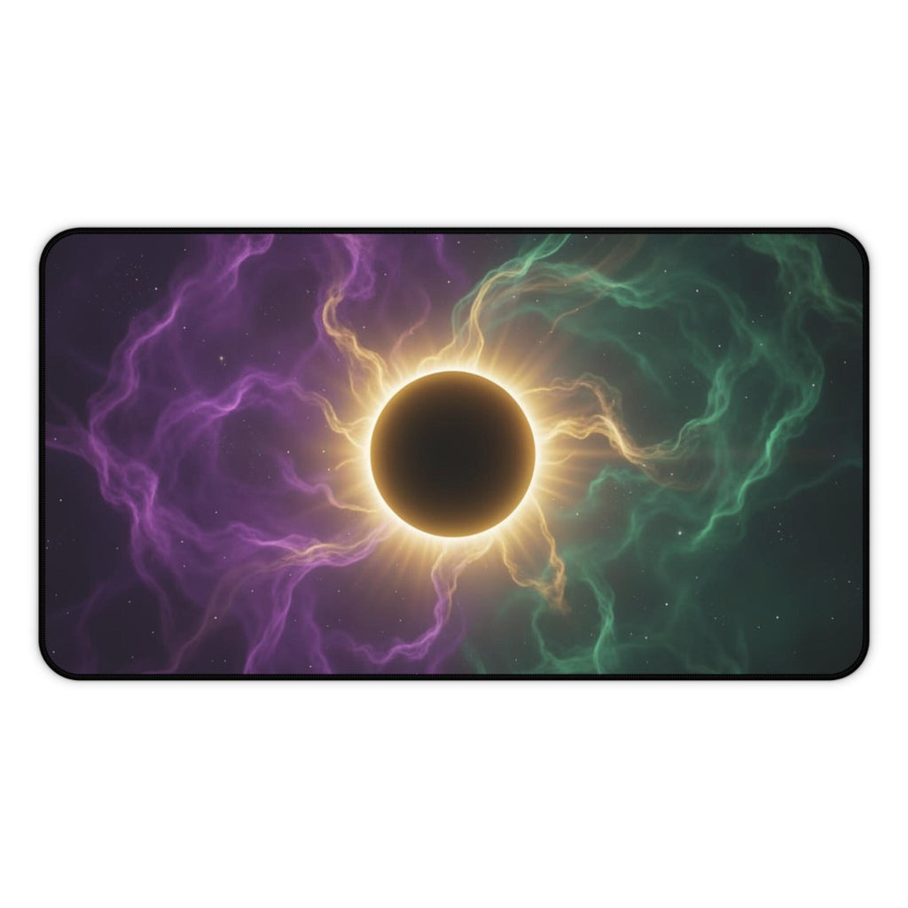 Solar Eclipse Nebula Desk Mat | Cosmic Galaxy Mousepad