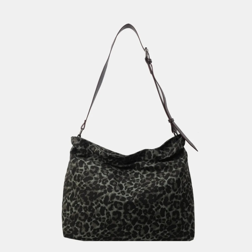 Leopard Adjustable Strap Tote Bag-AURA REGALIA 