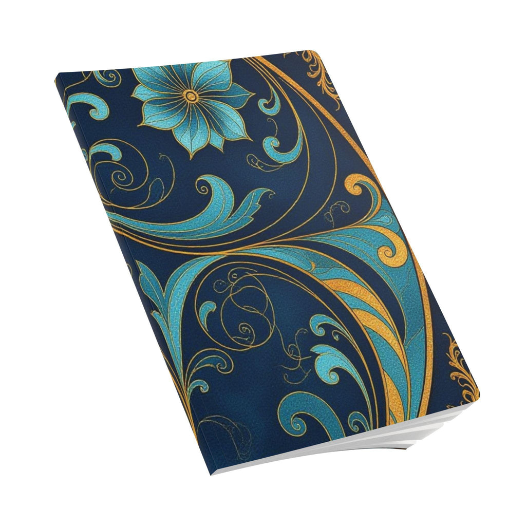 Teal Gold Floral Swirl Journal