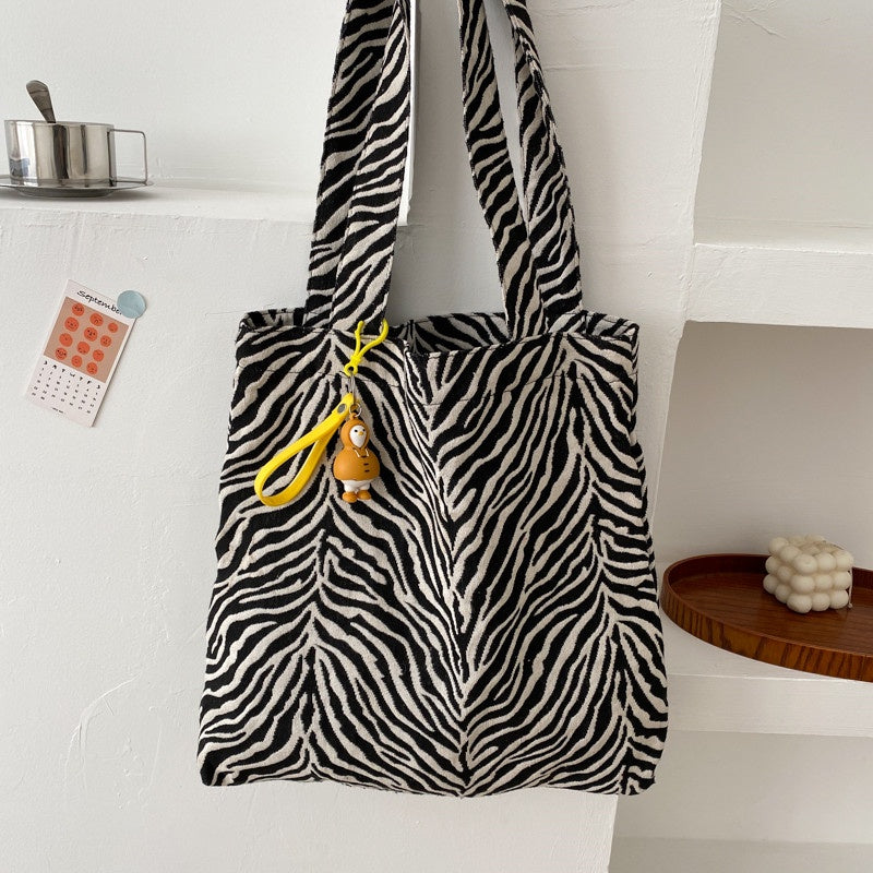 Canvas Bag Women's Trendy Net Red Korean Version Tote Bag Fashion Large-Capacity Portable Shoulder Bag