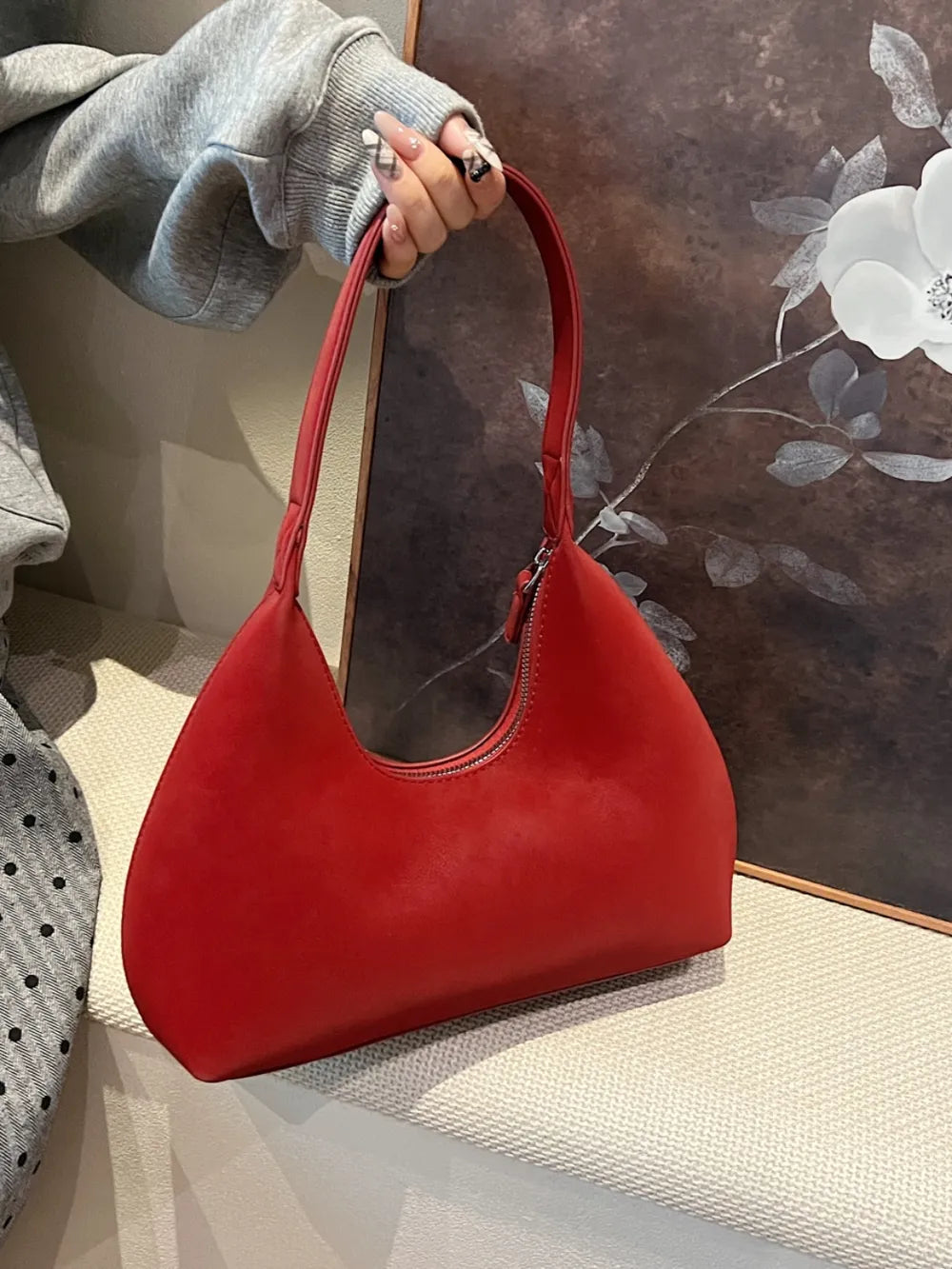 Shoulder Bag with Zip-AURA REGALIA 