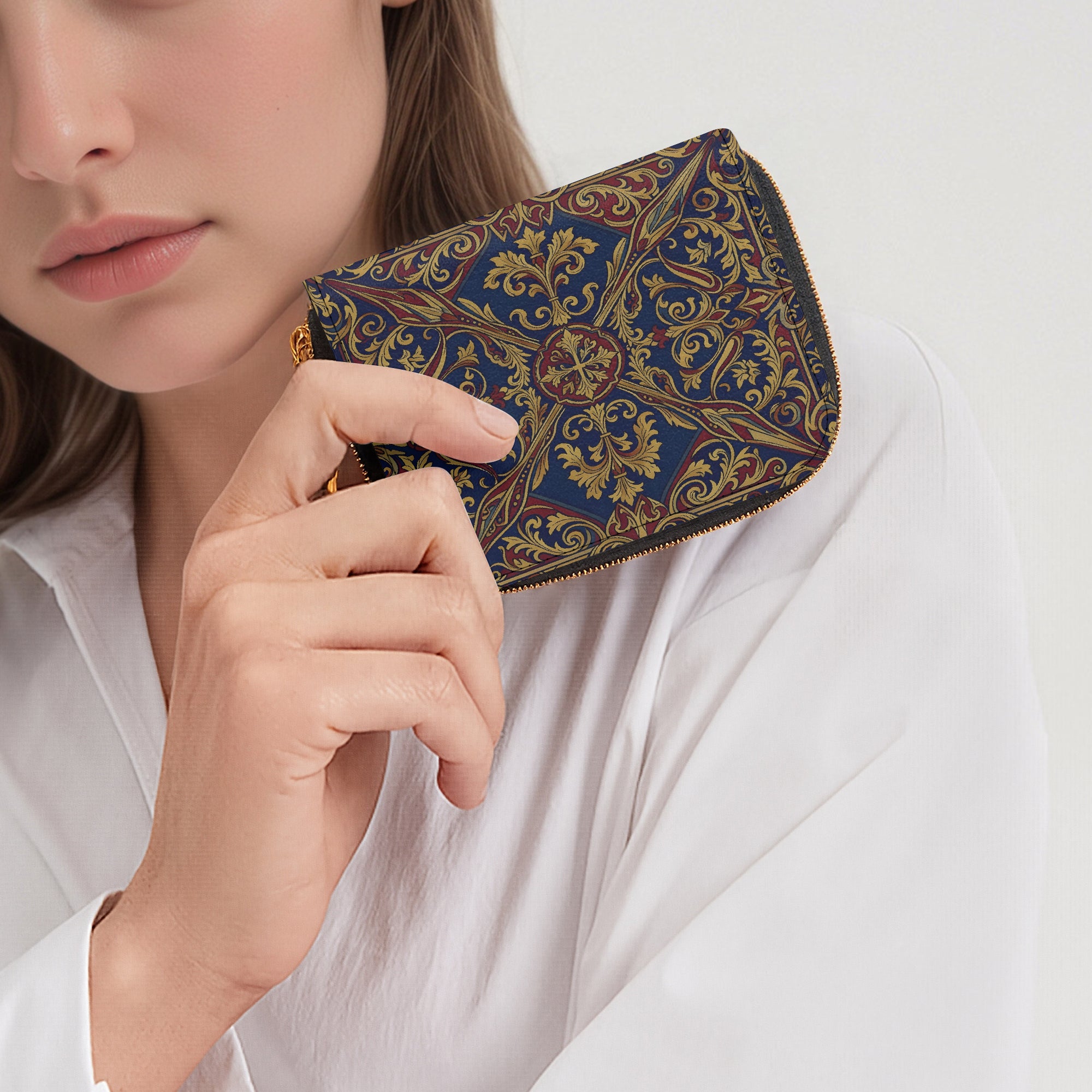 Catherine The Great Bifold Zipper Wallet | Aura Regalia-AURA REGALIA 