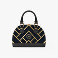 Noir Chevron Dome Satchel Handbag – Art Deco Capsule-AURA REGALIA 