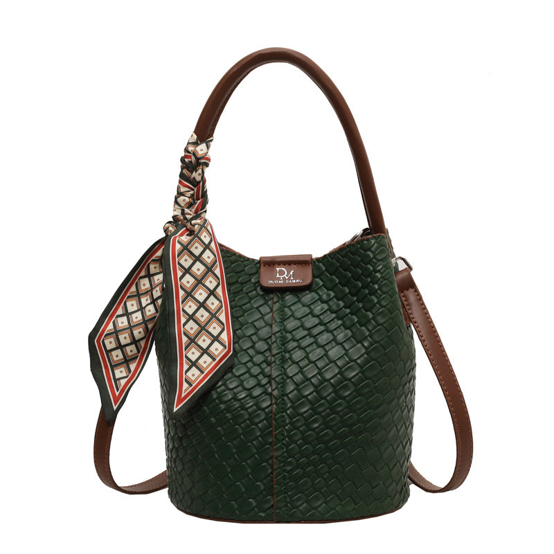 Handbag shoulder bag woven bucket bag-AURA REGALIA 