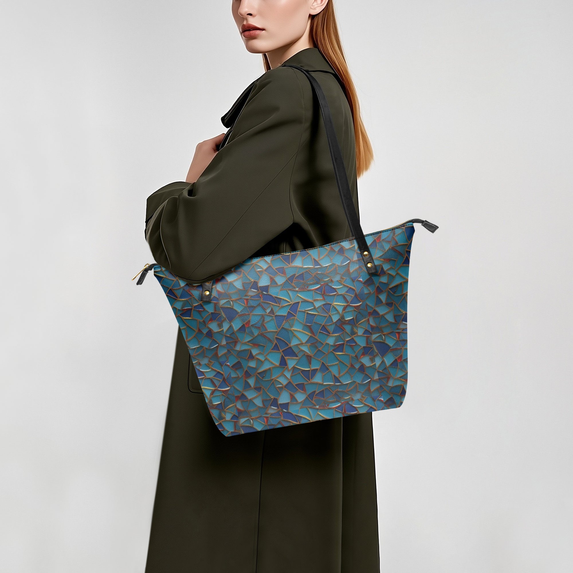 Stained Glass Roomy PU Tote Bag | Aura Regalia-AURA REGALIA 