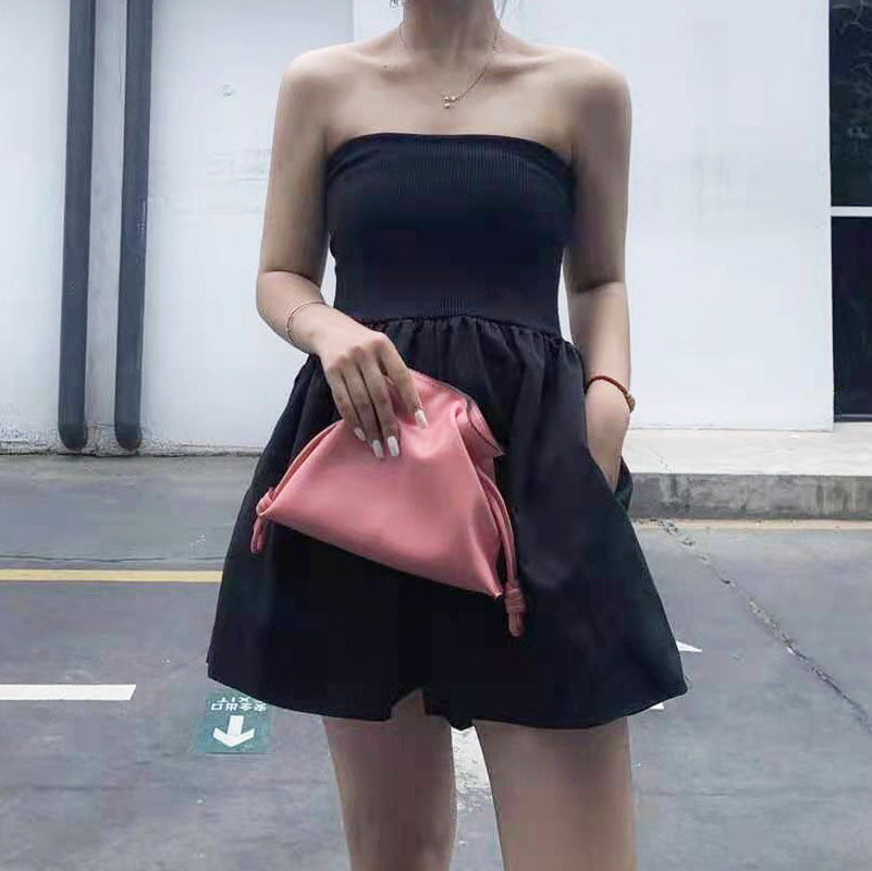 New Leather Women's Bag Fashion Simple Small Fortune Bag One Shoulder Crossbody Bucket Bag Leather Drawstring Small Bag