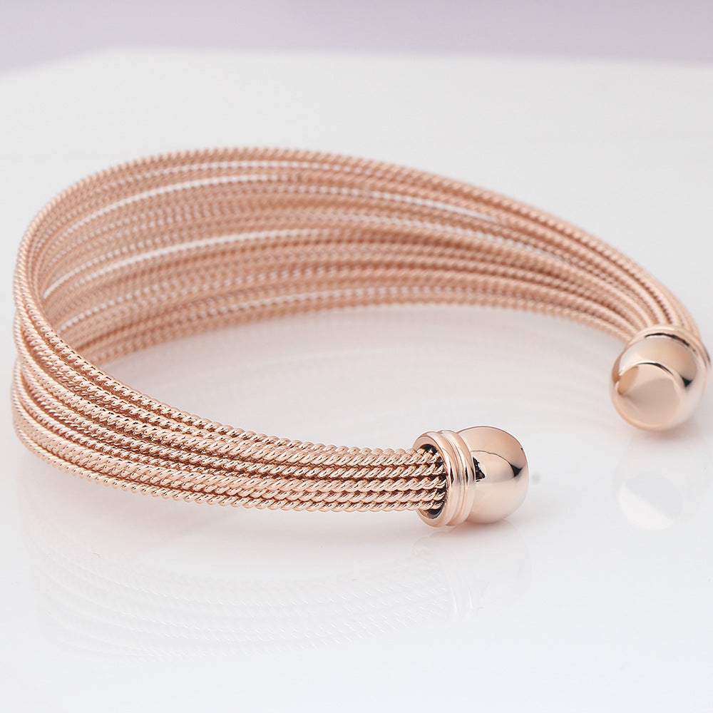 Stainless steel strand combination opening bracelet-AURA REGALIA 