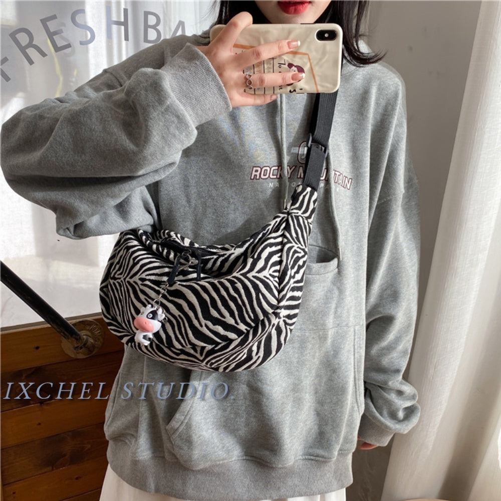 Canvas Large Bag Women's New Trendy Net Red Fashion Large-Capacity Shoulder Bag All-Match Ins Messenger Tote Bag