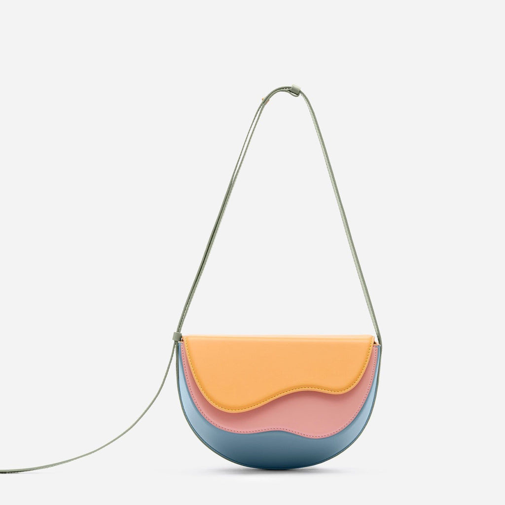 Spliced Single Shoulder Underarm Bag Contrast Bag Saddle Bag Crossbody Bag-AURA REGALIA 