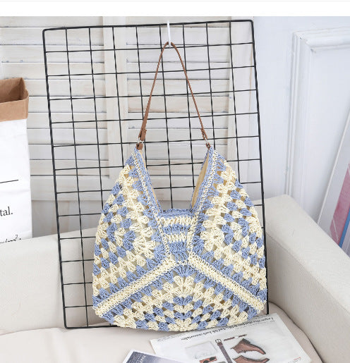 Hollow out straw woven bag woven belt armpit bag-AURA REGALIA 