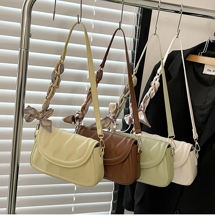 New Bag Shoulder Small Square Bag PU Texture Bag Women's Small Fresh Chain Messenger Bag Trendy Underarm Bag-AURA REGALIA 